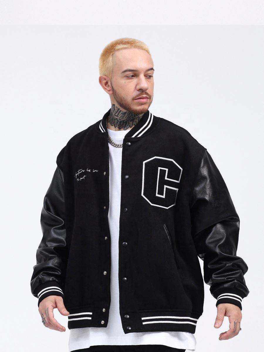 OEM Manufacturer Custom Men's Coats American Retro Vintage Baseball Uniform Trend Embroidery Winter Leather Men Clothing Jacket