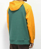 OEM Manufacturer Men Customized High Quality 100 Cotton Yellow Green Color Block Blank Hoodies Sweatshirt