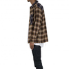 OEM Manufacturer Custom Relaxed Fit Two Tone Color Block Long Sleeve Big Plaid Check Flannel Shirts For Men