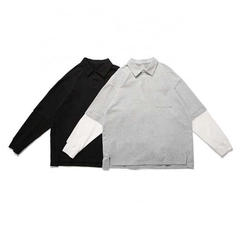 OEM Manufacturer Service Men's Clothing Personality Fashion Contrast Color Lapel Casual Loose Shirt Pullover Custom Hoodies