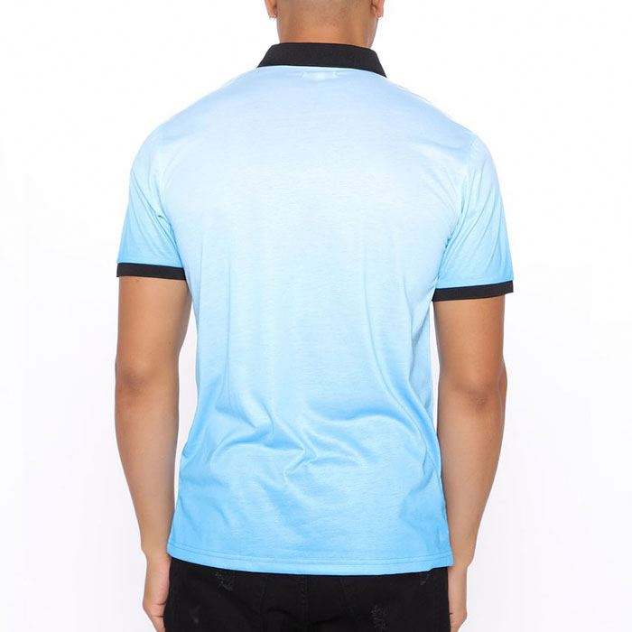 Custom Logo Polo Shirt Short Sleeve Slim Fit Ombre Design Men Polo Shirt