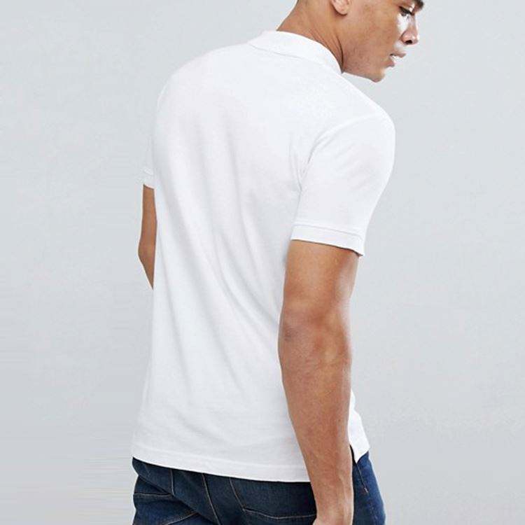 Ανδρικό μπλουζάκι πόλο με χύμα απλό λευκό προσαρμοσμένο λογότυπο κέντημα