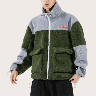 Veste d'hiver avec poches coup&eacute;es et cousues pour hommes, surdimensionn&eacute;e, col montant, ourlet &eacute;lastique, vente en gros