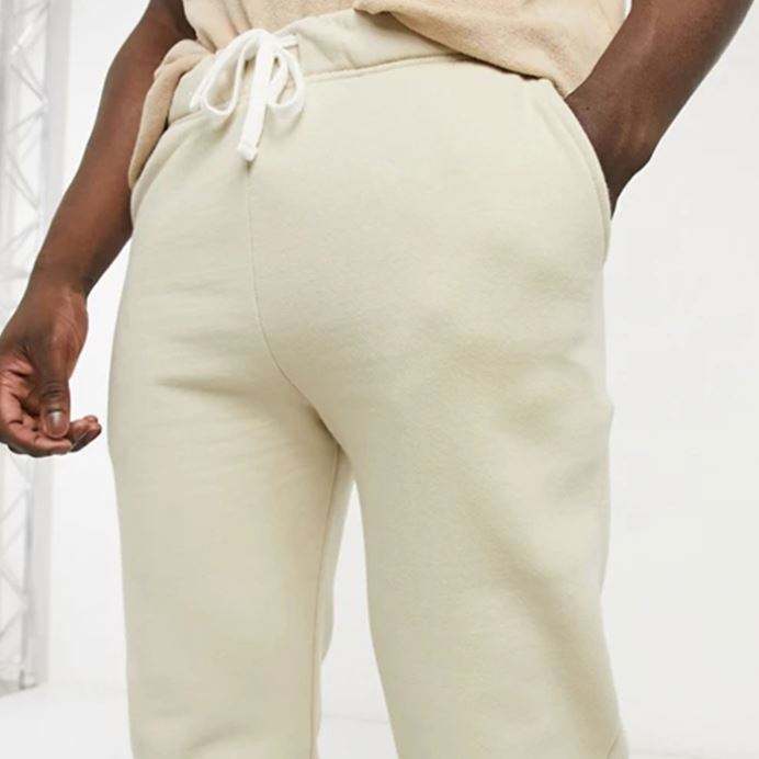 Custom Tapered Solid Color Drawstring Elastic Waist Men Sweatpants