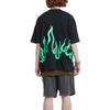 Brugerdefineret udskrivningsflamme logo overdimensioneret hip hop t -shirt til mænd
