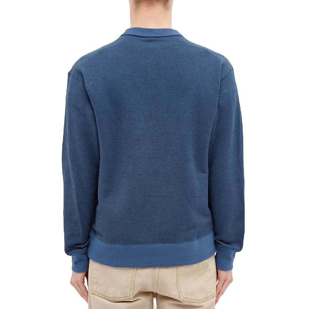 ຫນ້າເອິກກະເປົ໋າຜູ້ຊາຍ Custom 100% Cotton Jersey Ribbed Trims Crewneck Patchwork Sweatshirts