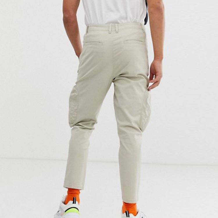 Спеціальні оптові неонові кишені на блискавці, звужені штани карго, бежевого кольору