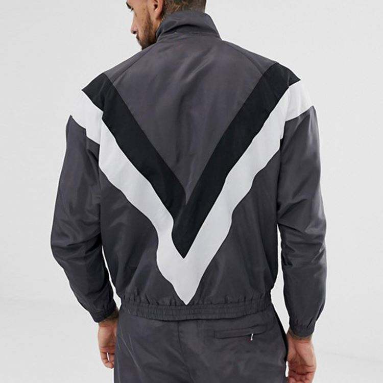 Custom Tracksuit Nylon Ripstop Contrast Stripe Jogging Suits Wholesale