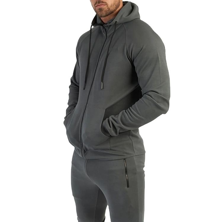 New Design Men Custom Sport Fitness Clothing Light Weight Zipper Hoodie