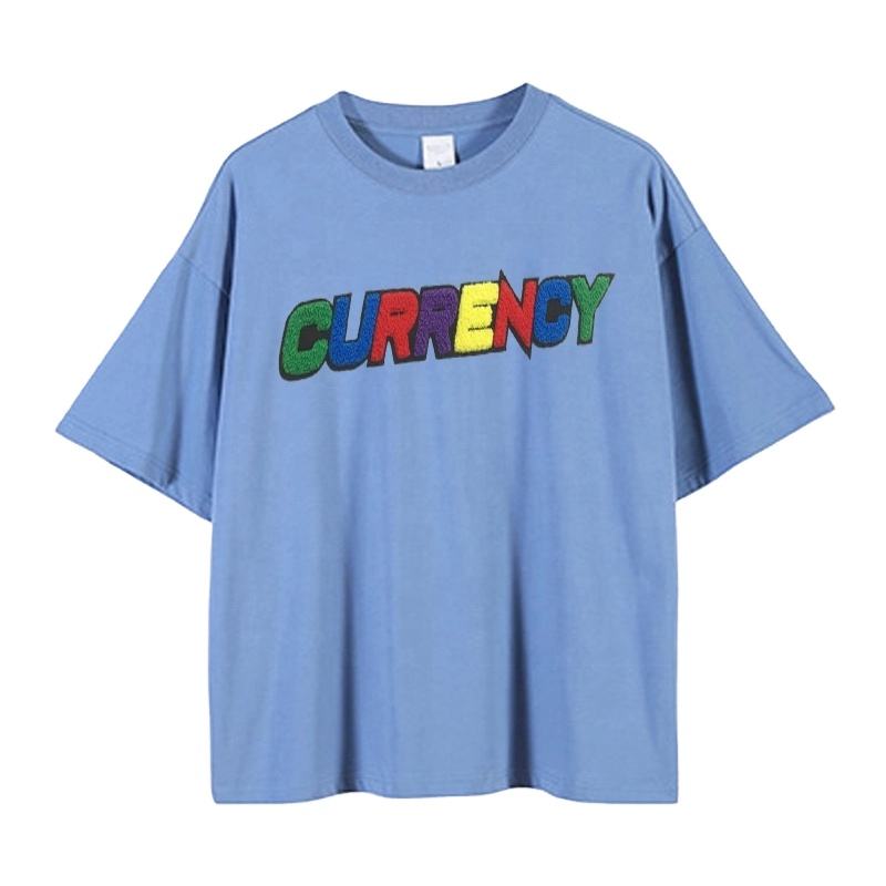 Custom OEM Men Chenille Embroidery Crewneck Men T Shirt