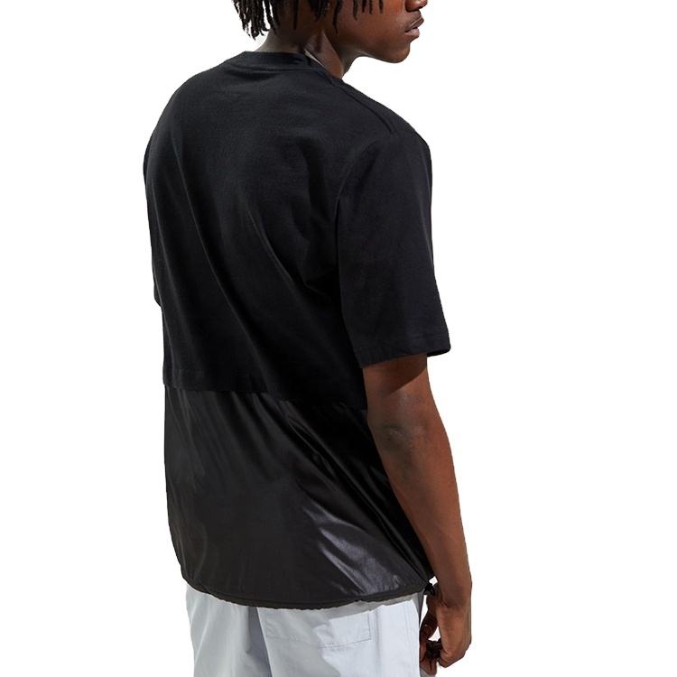 2021 Men Street Wear Style Short Sleeve Black Patchwork Pocket T Shirts