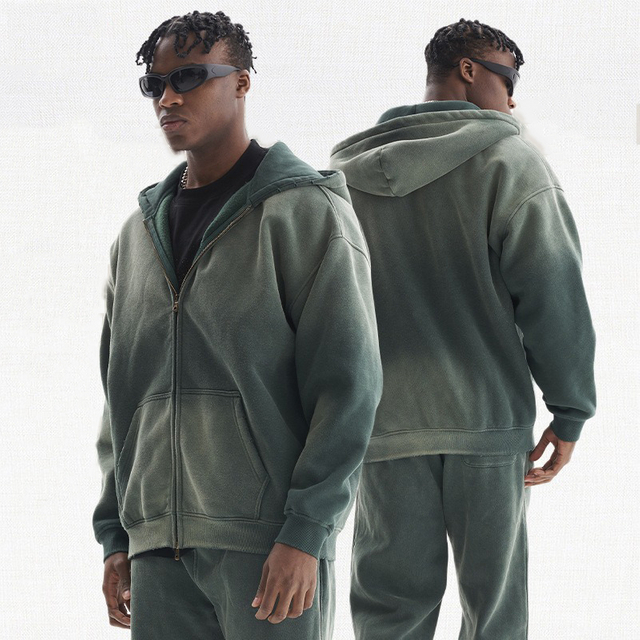 Acid Wash Fitness teški muškarci Dvodijelni set staza za trčanje trenirke trenirke i set hoodie