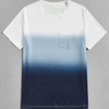 Oem Custom Logo Blank Soft Cotton Tshirt Short Sleeve Men Pocket Detail Ombre Basic Tshirt