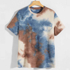 T Shirts Manufacturer Custom Mens T Shirt Tie Dye Pattern Short Sleeve Rib Knit T Shirts