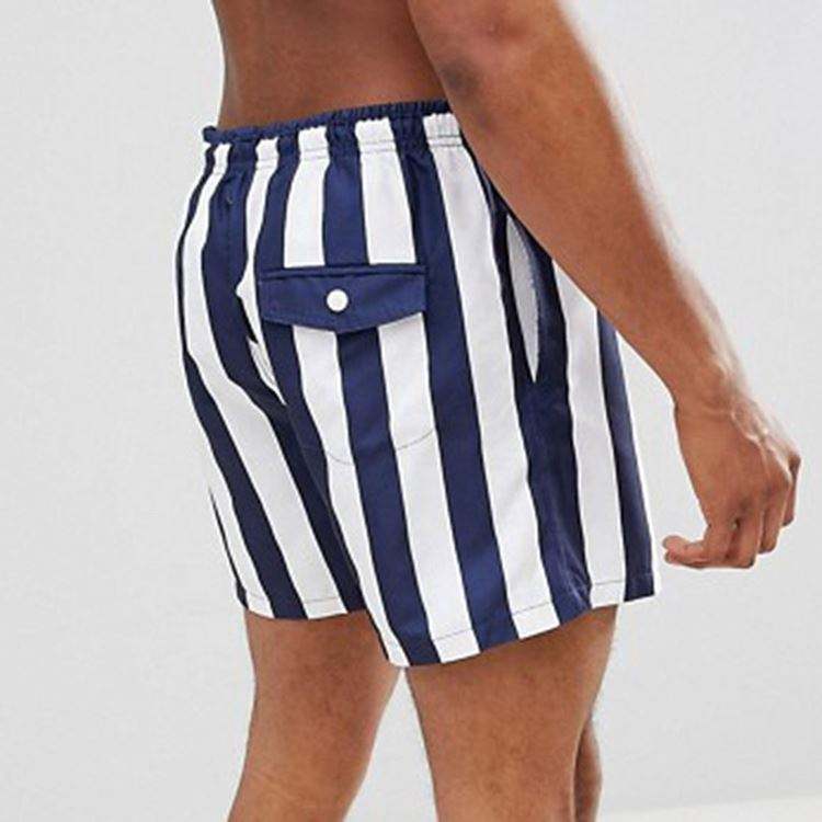 Your Owm Brand Shorts Drawstring Stripe Swim Shorts In Navy
