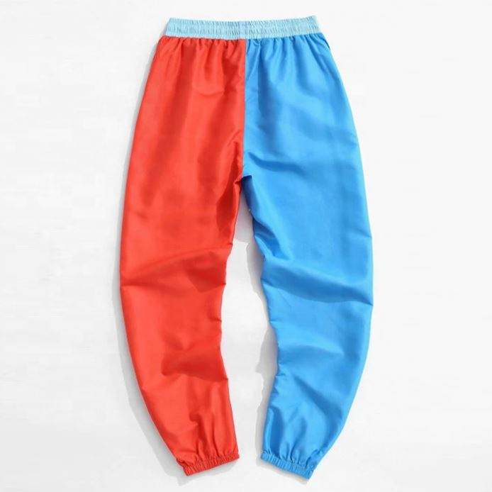 OEM Manufacturer Custom Mens Athletic Cargo Joggers Color Block Two Tone Cargo Custom Pants