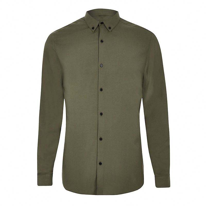 OEM Manufacturer Wholesale Shirts For Men Khaki Viscose Long Sleeve Shirt