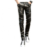 OEM Manufacturer Customized Faux Leather Zipper Custom Pants Skinny Patchwork Men's Pants