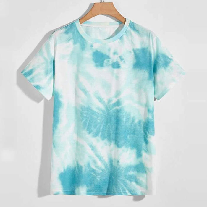 ເສື້ອຍືດຜູ້ຊາຍທີ່ມີຄຸນນະພາບສູງອອກແບບເສື້ອຍືດແຂນສັ້ນ O Neck Men Tie Dye Print Tshirt