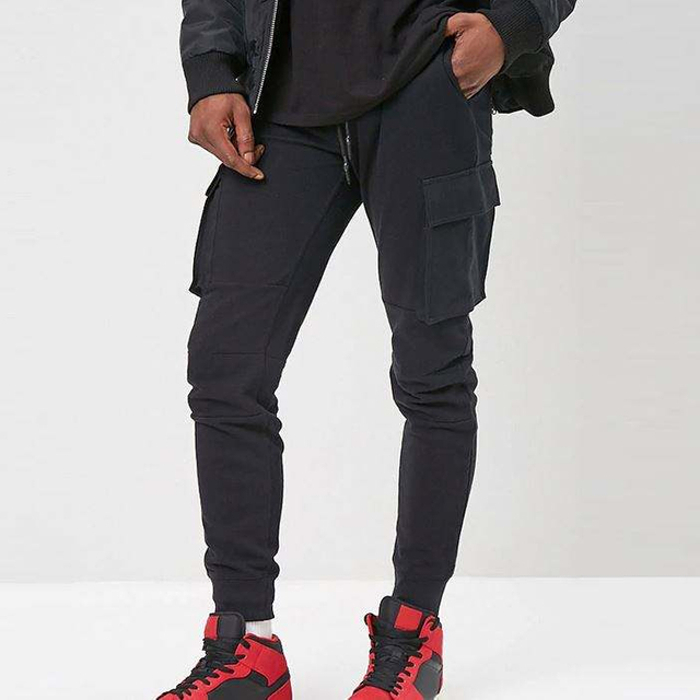 Factory Custom Sweatpants Drawstring Waist Men Cargo Jogger Pants
