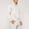 High Quality Custom Logo Design Slim Fit Long Sleeve Kangaroo Pocket Grey Tracksuit For Men