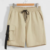 Factory Custom Boxer Shorts Men Solid Color Cotton Shorts With Flap Pocket Push Buckle Detail