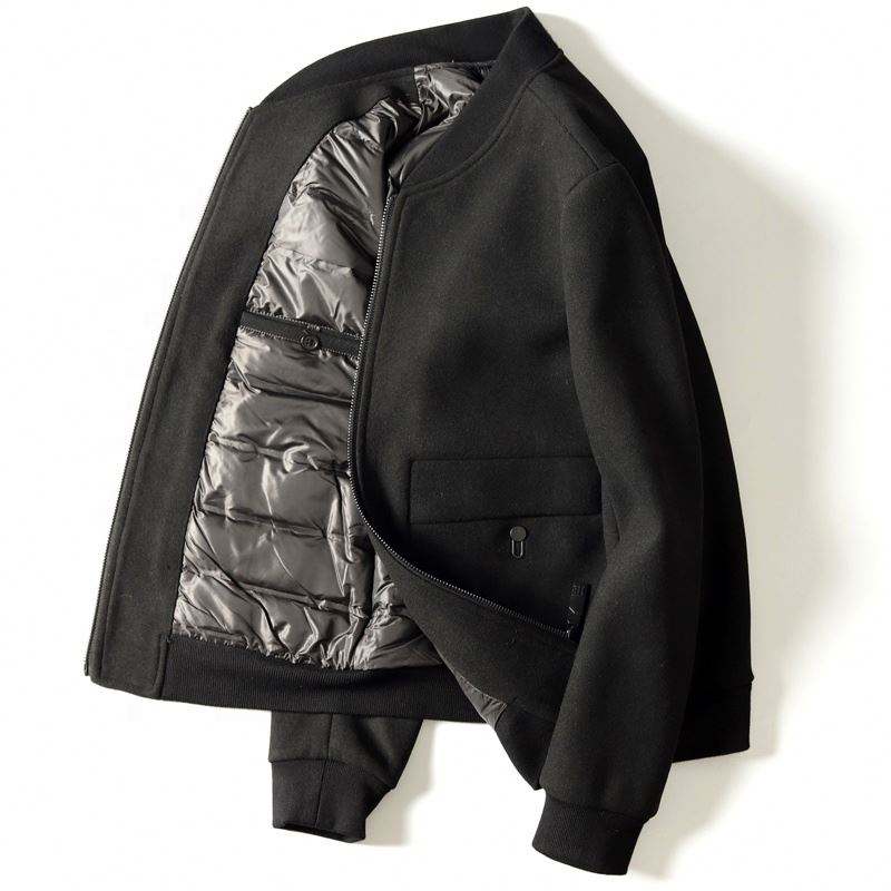 Oem Manufacturer Custom Imported Baseball Collar Wool Thickened Clip Down Men Warm Fleece Jacket