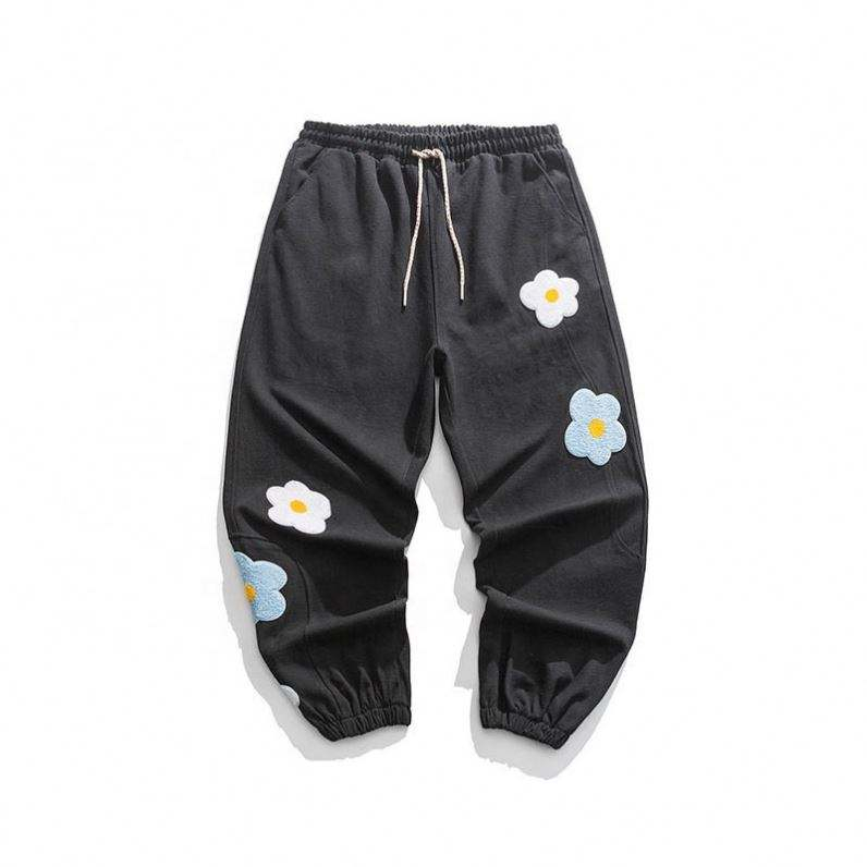 OEM Manufacturer Men's Pants Trousers Applique Embroidered Loose Leggings Street Casual Joggers Custom Pants Trousers For Men