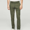 OEM Service Men's Cotton Comfortable Slim Fit Chinos Army Green Trousers With Belt Loops
