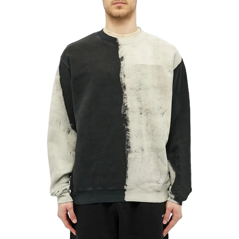 Men Custom 100%Cotton Crew Neck Two Tone Splice Sweatshirts