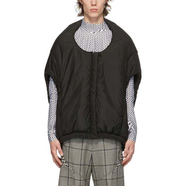 OEM Manufacturer Crew Neck Collar Zipper Closure Half Sleeve Puff Vest Jacket