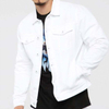 Custom Logo Design 100% Cotton Fold Down Collar Side Hand Pockets White Denim Jackets For Men