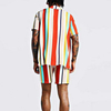 OEM Manufacturer Sublimated Mens Clothing Shirt Multicolor Striped Printed Short Sleeve Men Hawaiian Shirt
