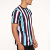 High Quality Branded Men Tshirts Cotton 100% Colorful Striped Short Sleeve Tshirt