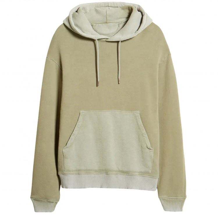 OEM Manufacturer Custom High Quality Vintage Washed Colorblock Hood Pocket Hoodies Pullover Sweatshirt