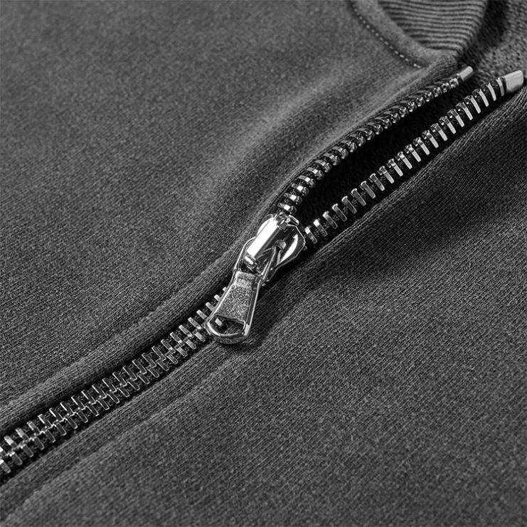ຜູ້ຜະລິດ OEM Custom 100% Cotton French Terry Mens Vintage Wash Ribbed Trims Half Zip Oversized Sweatshirts