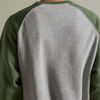 OEM Manufacturer Custom Men Crew Neck Color Block Sweatshirt Ribbed Cuffs Raglan Sleeve Split Color Sweatshirt