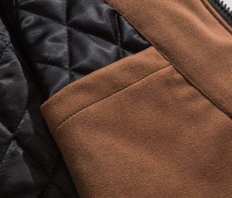 Oem Manufacturer Customized Color Block Men's Coat Casual Loose Lamb Wool Plus Size Jacket