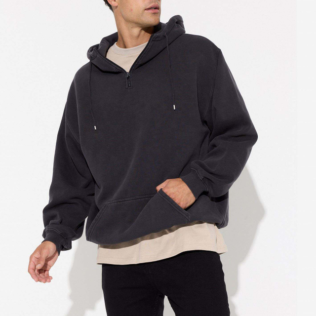 OEM Manufacturer Custom Heavyweight Vintage Washed Oversized Hoodie Acid Washed Zip Up Hoodie For Men