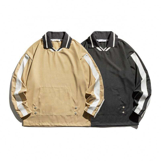 OEM Manufacturer Hot Sale Custom Casual Loose Popular Kangaroo Pocket Lapel Pullover Sweatshirt Shirts For Men