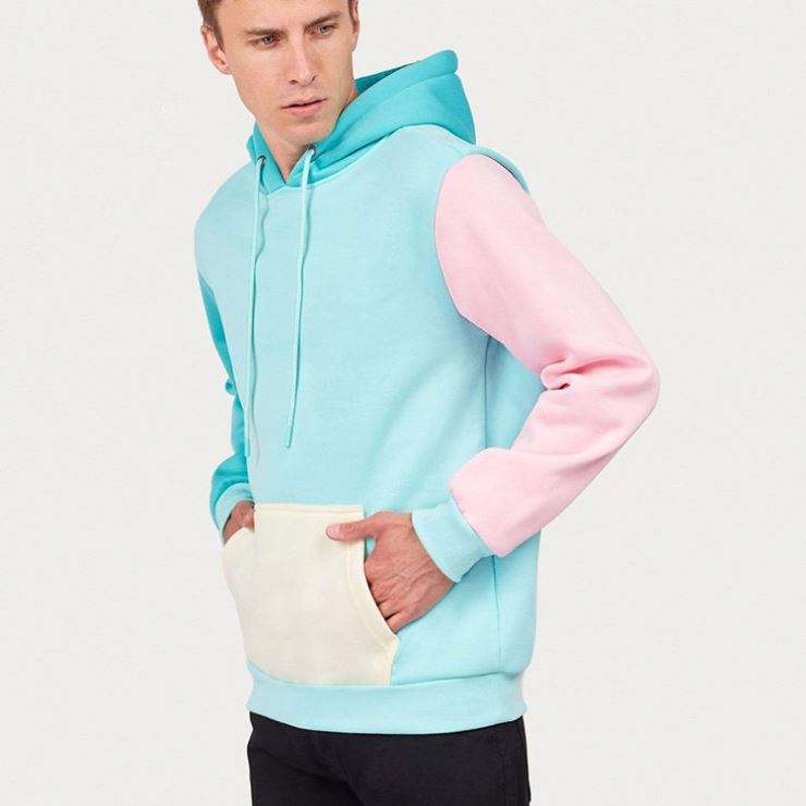 OEM Manufacturer Custom New Design Blank High Quality Long Sleeve Pullover Colorful Patchwork Cotton Hoodies