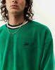 OEM Manufacturer Custom Men Thickness Fleece Winter Colorblock Mock Neck Striped Cuffs And Hem Sweatshirt