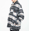 Oem Manufacturer Customized Anti Wool Plaid Applique Men's Coat Casual Loose Plus Size Jacket