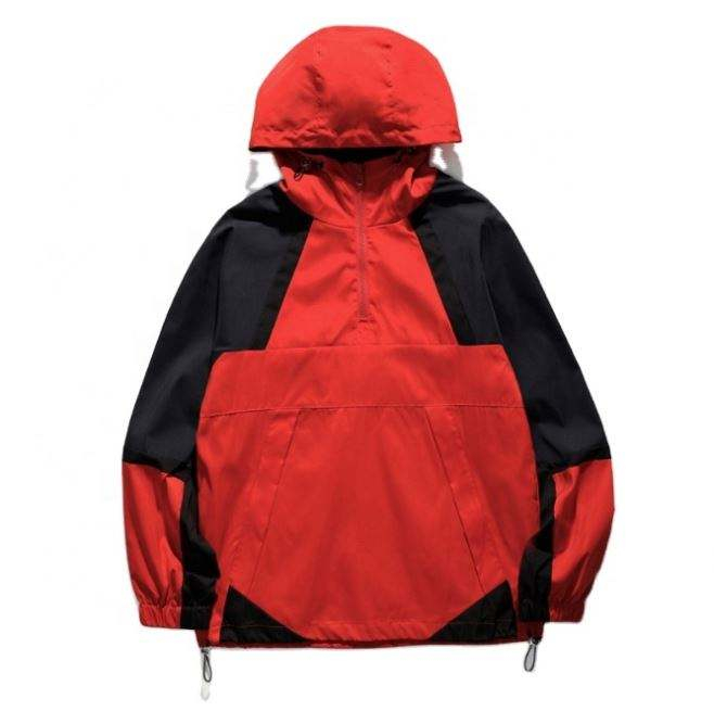 OEM Manufacturer Customized Color Block Patchwork Half Zipper Casual Custom Sweatshirt Plus Size Hoodies Men Hoodies
