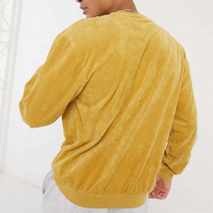 OEM Manufacturer Custom Blank Corduroy Sweatshirt Crew Neck Pullover Men's Coats