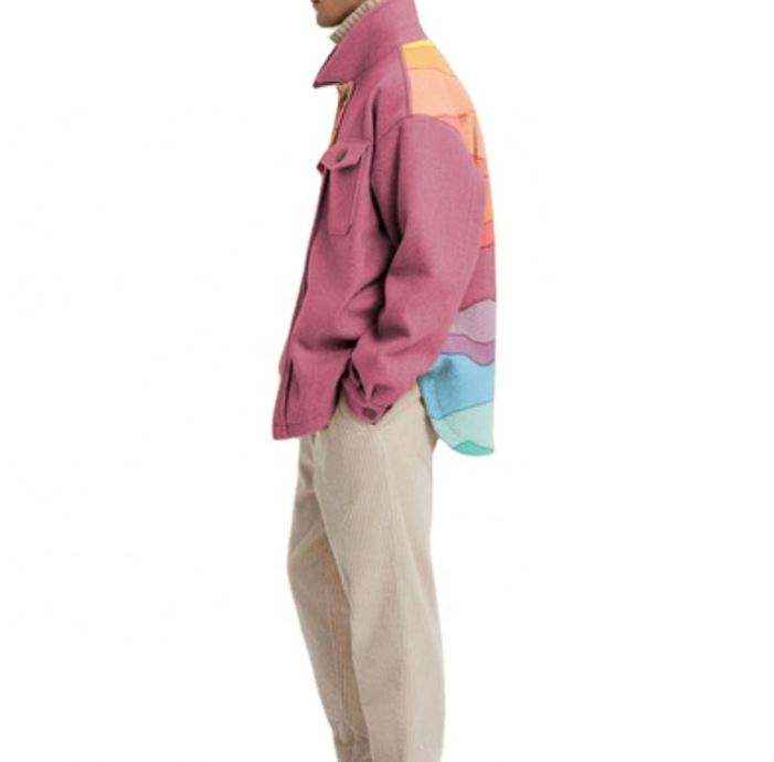 OEM Manufacturer Custom Men's Coats Casual Fashion Coat Color Printed Unisex Top Men Clothing Jacket
