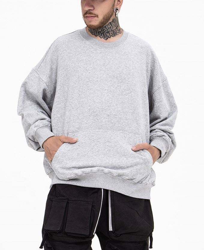 OEM Manufacturer Wholesale Crewneck Blank Plain Sweatshirt Heavyweight Terry Cotton Oversized Sweatshirt Unisex