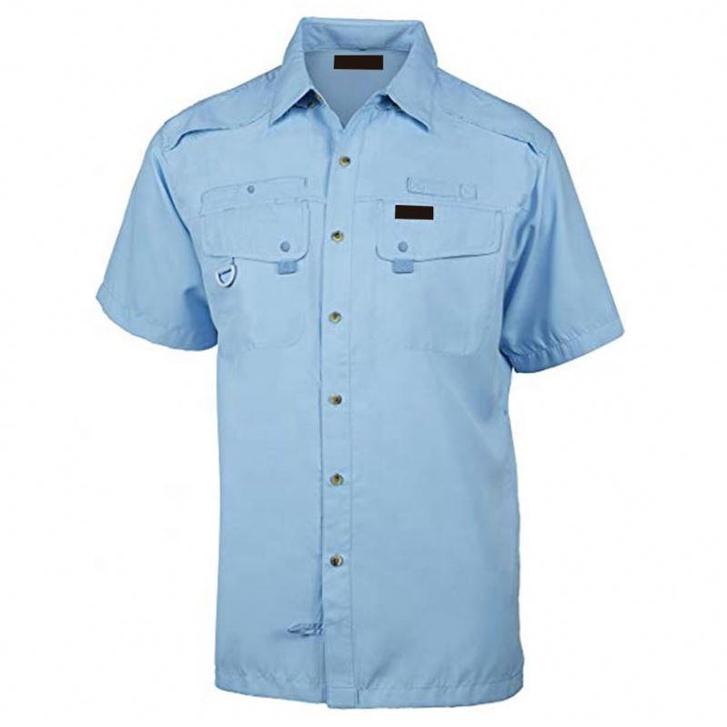 Рубашка для рыбалки с коротким рукавом из быстросохнущего материала с защитой от УФ-излучения и индивидуальным логотипом