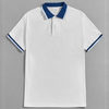 Custom Embroided Logo Blank T Shirt Men Plain Golf Polo Shirt Contrast Collar Men's Short Sleeve Polo