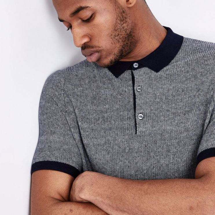 T-shirt polo pour hommes tricoté à la mode 100 % coton